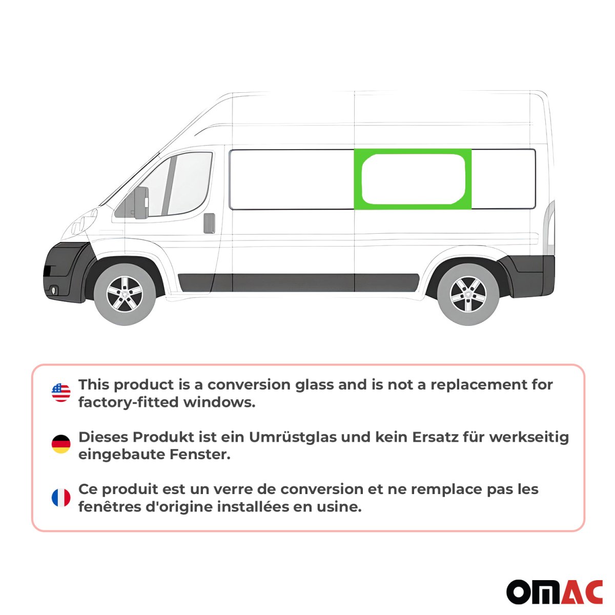 PROMASTER Middle Side Fixed Glass - Left - Omac - Galaxy - 2014